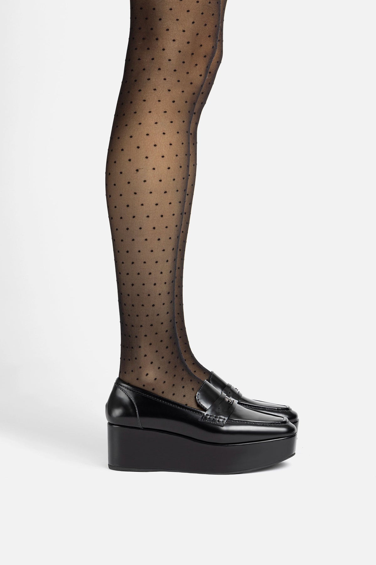 Suki Flatform Loafer In Black Box Leather - Larroude