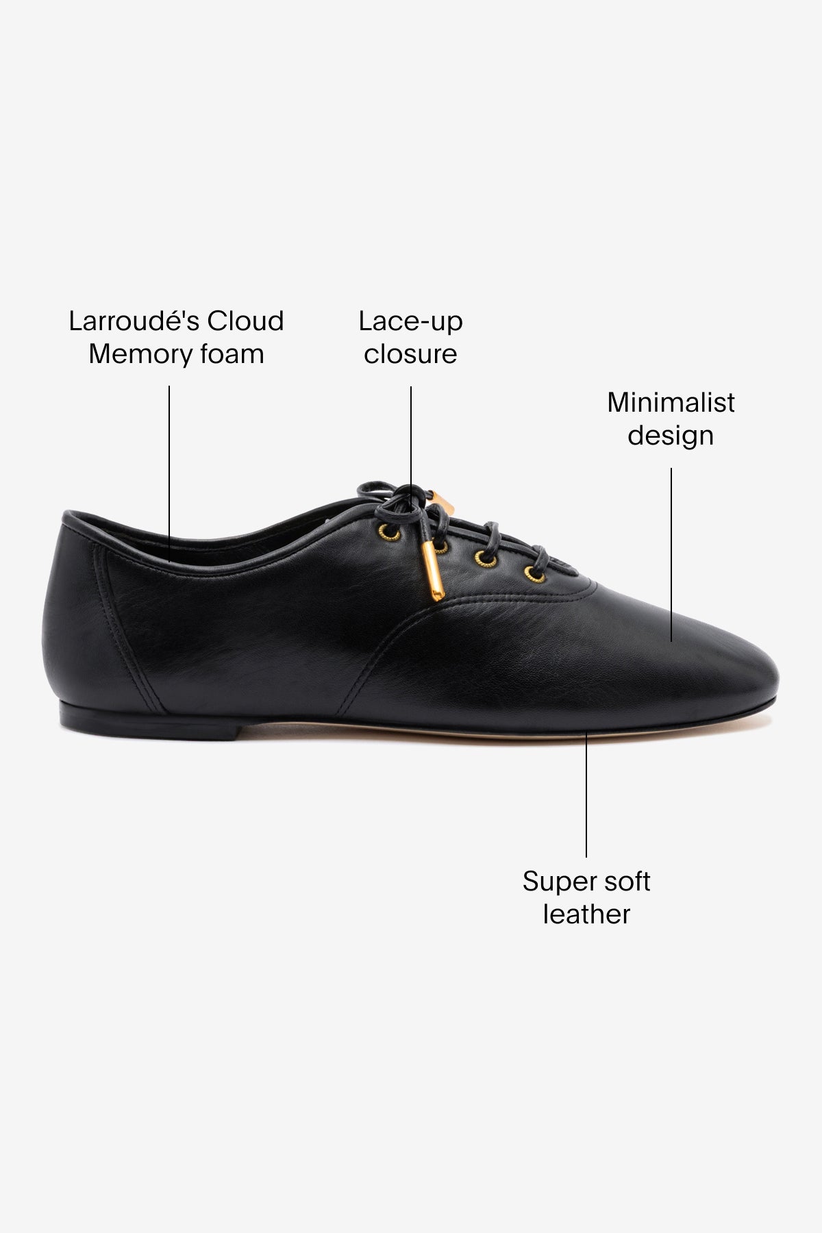 Liza Sneaker In Black Leather - Larroude
