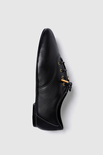 Liza Sneaker In Black Leather - Larroude