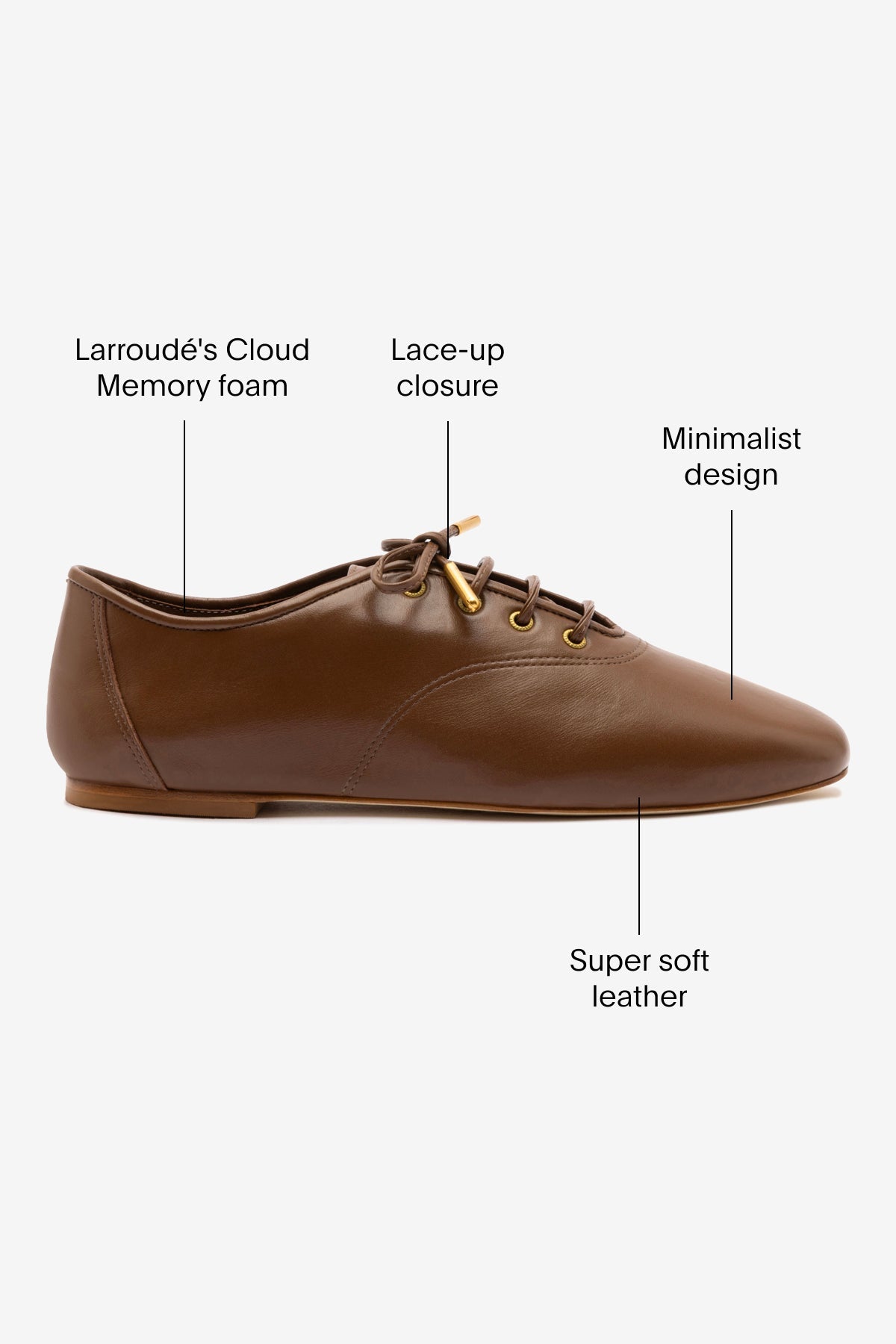 Liza Sneaker In Burnt Umber Leather - Larroude
