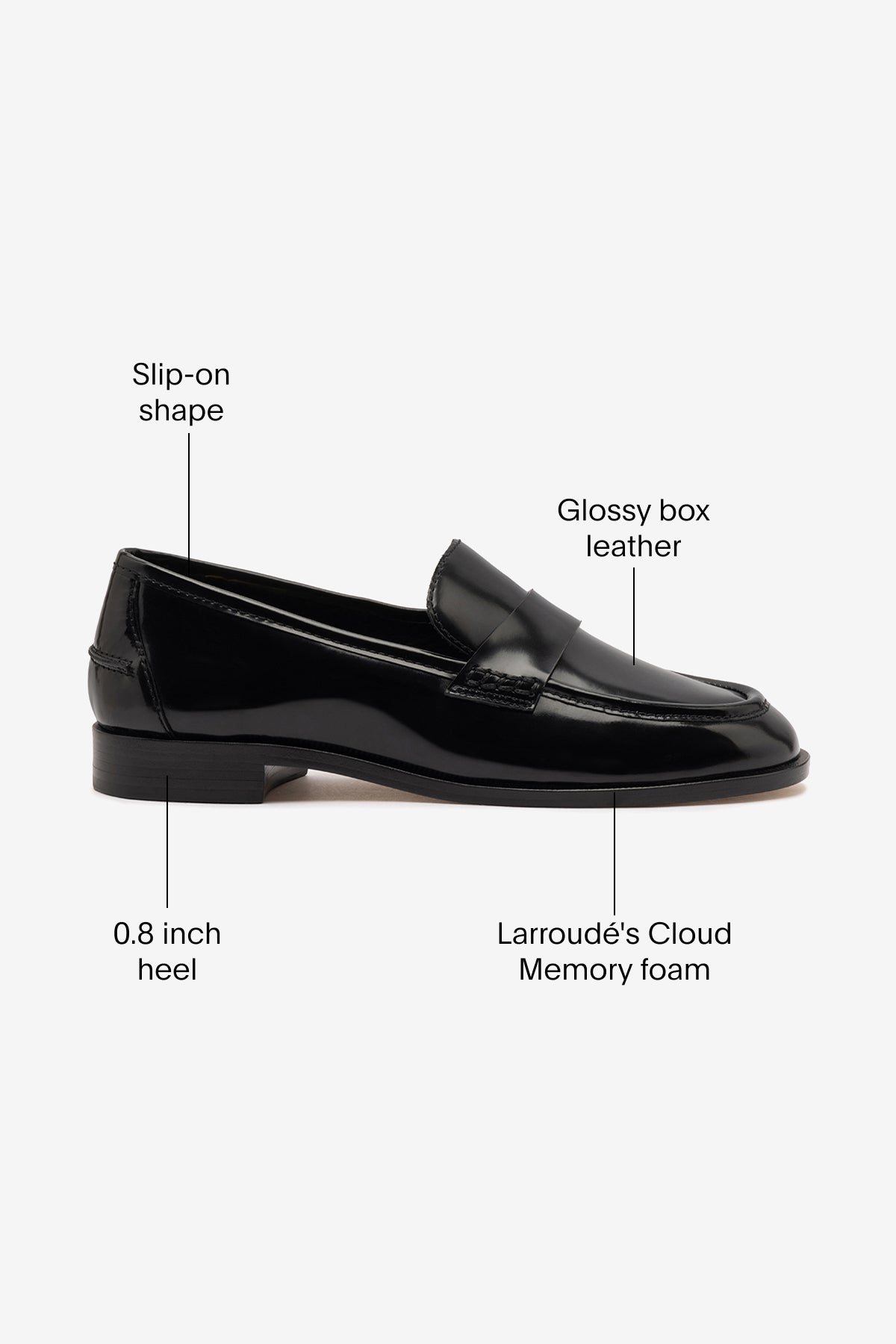 Larroudé x Parke Loafer In Black Box Leather - Larroude