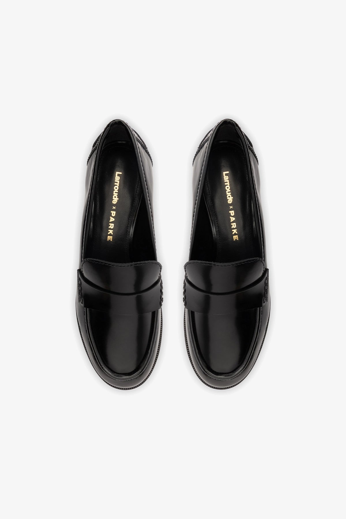 Larroudé x Parke Loafer In Black Box Leather - Larroude