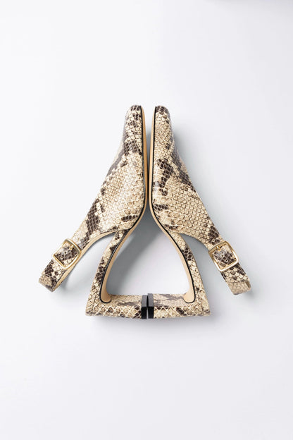 Katie Pump Neutral Snake Leather - Larroude
