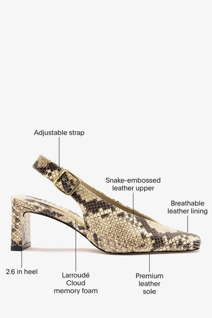 Katie Pump Neutral Snake Leather - Larroude