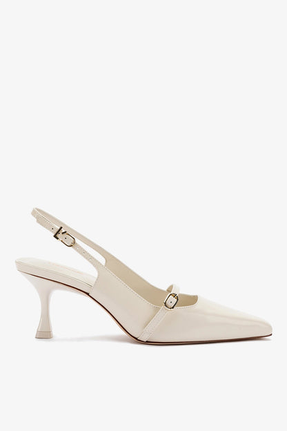 Ines Pump In Ivory Leather - Larroude