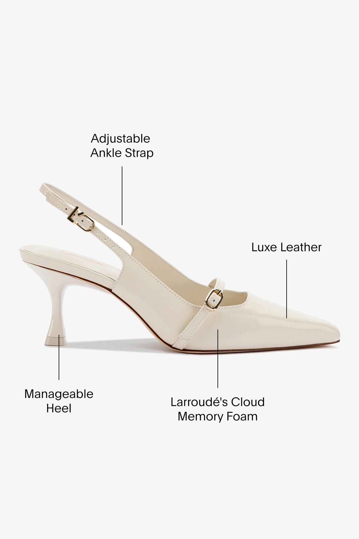 Ines Pump In Ivory Leather - Larroude