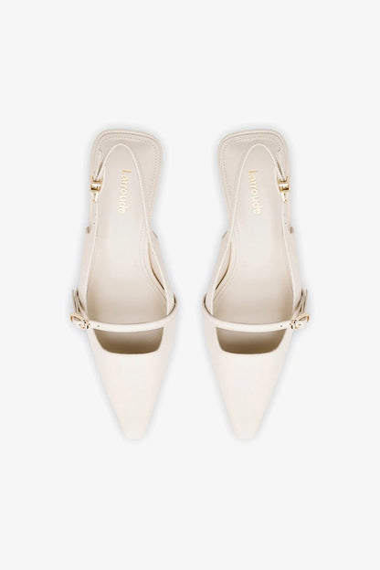 Ines Pump In Ivory Leather - Larroude
