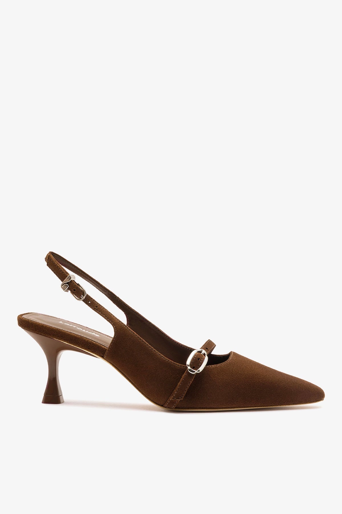 Ines Pump Burnt Umber Suede - Larroude