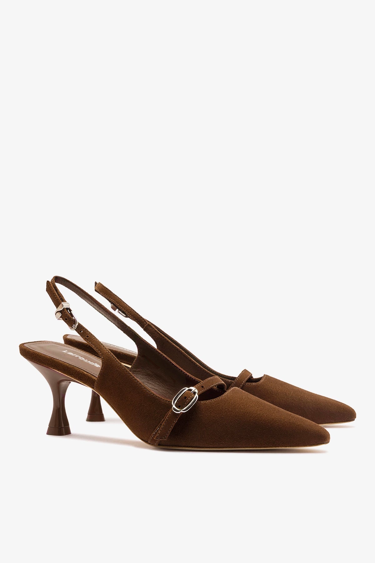 Ines Pump Burnt Umber Suede - Larroude