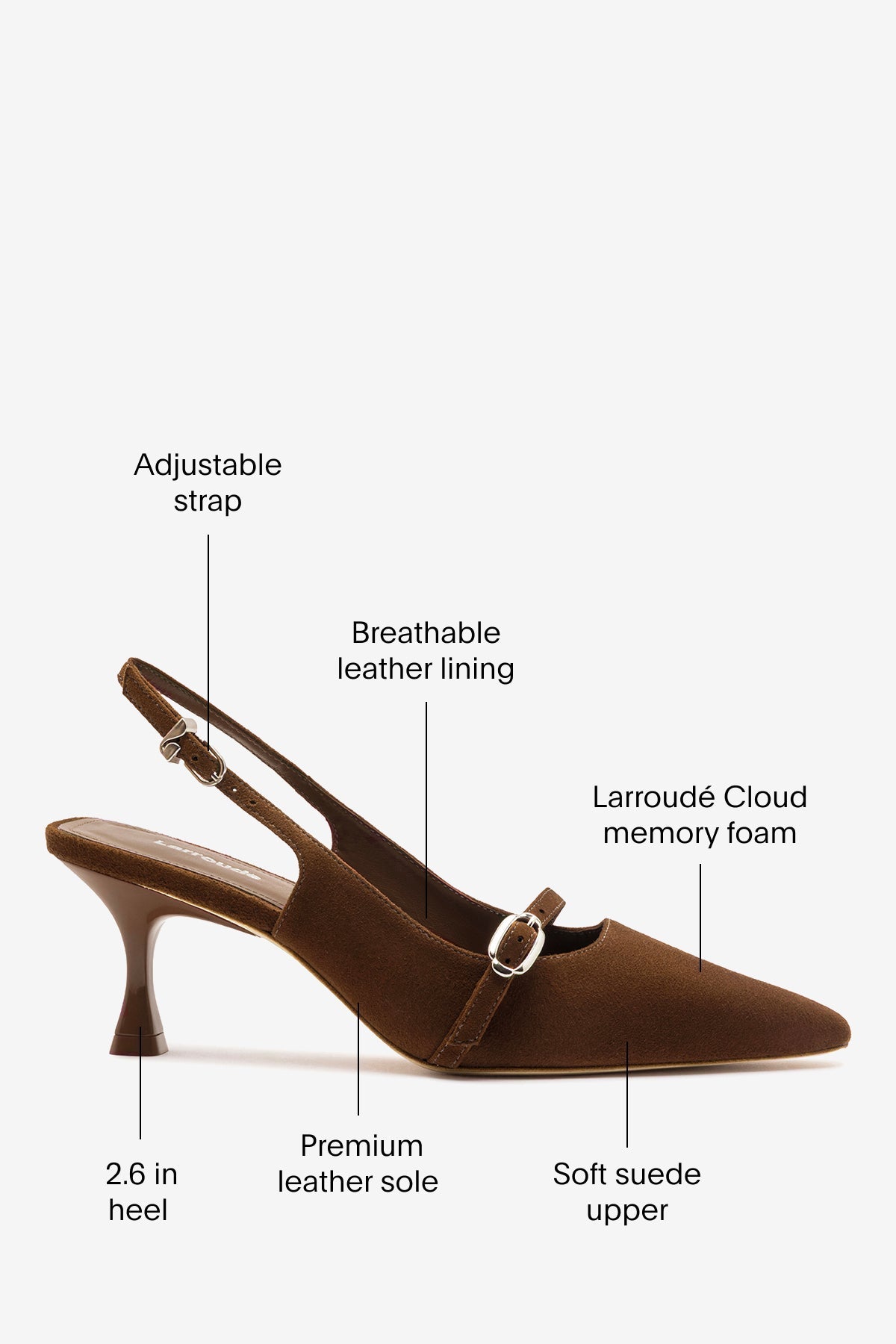 Ines Pump Burnt Umber Suede - Larroude