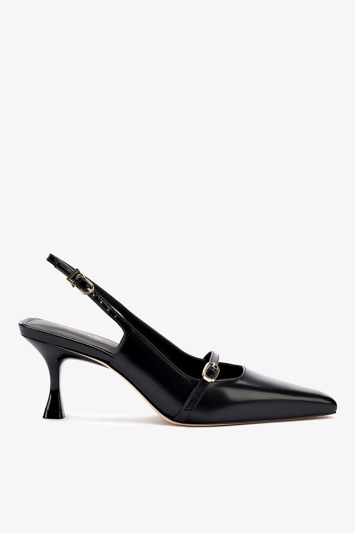 Ines Pump In Black Leather - Larroude