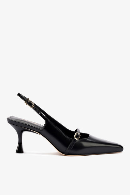 Ines Pump In Black Leather - Larroude