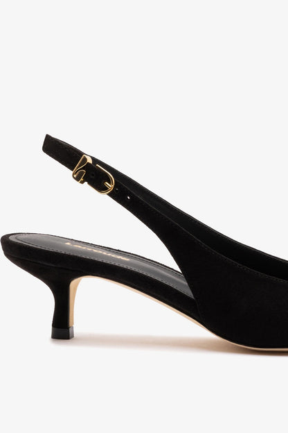 Nara Pump In Black Suede and Leather - Larroude