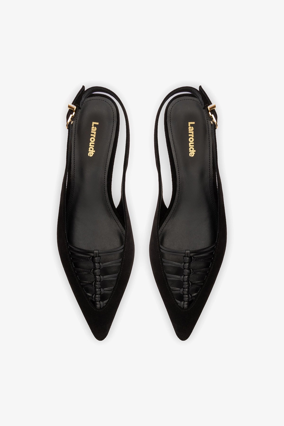 Nara Pump In Black Suede and Leather - Larroude