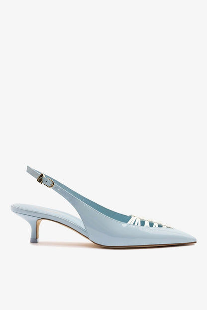 Nara Pump In Maya Patent Leather and White Leather - Larroude