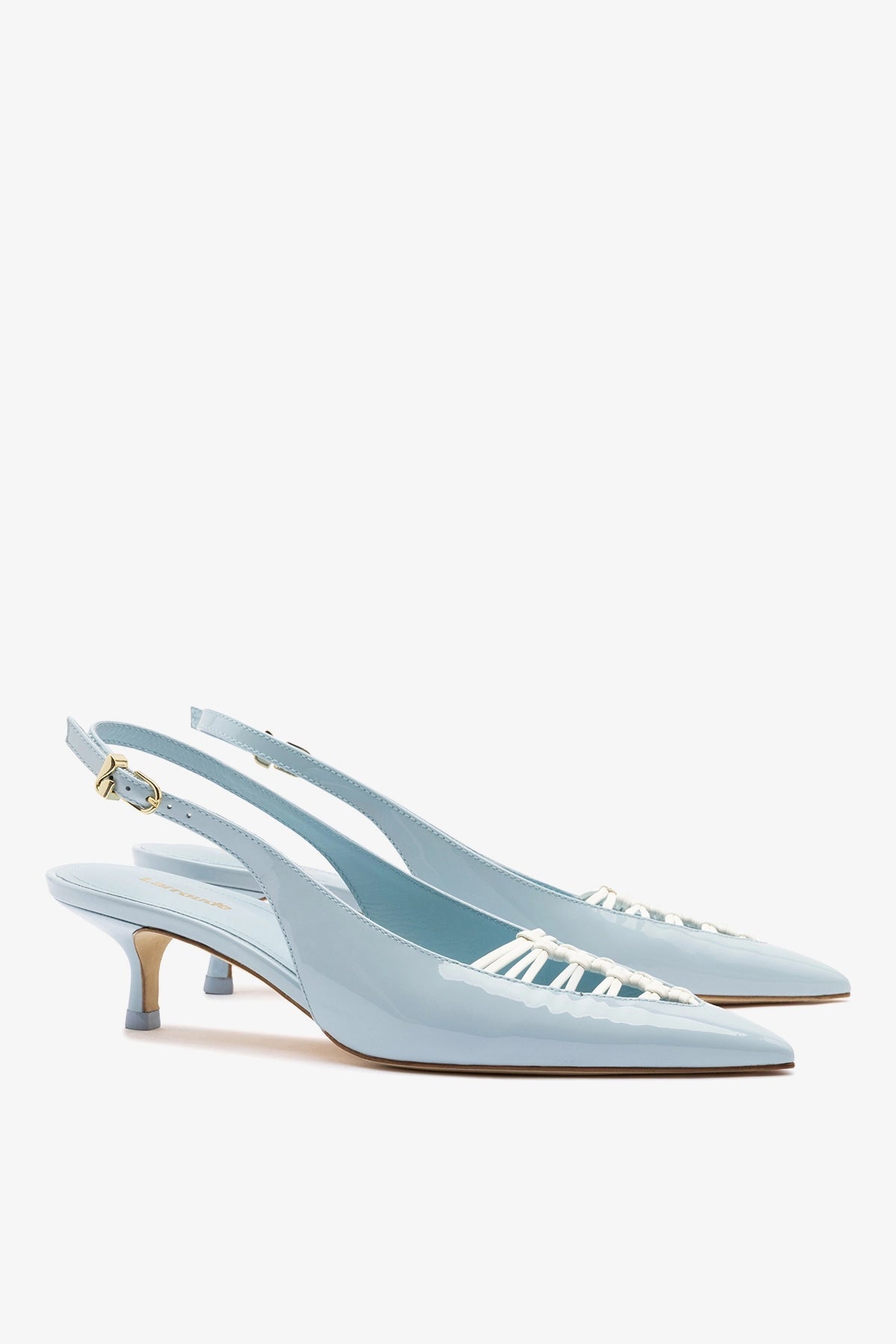 Nara Pump In Maya Patent Leather and White Leather - Larroude