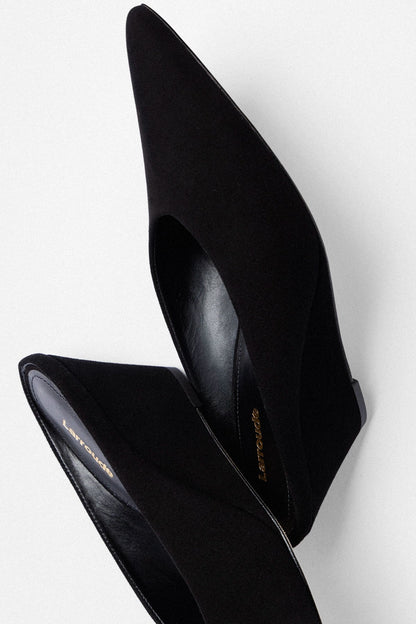 Loulou Mule Black Suede - Larroude