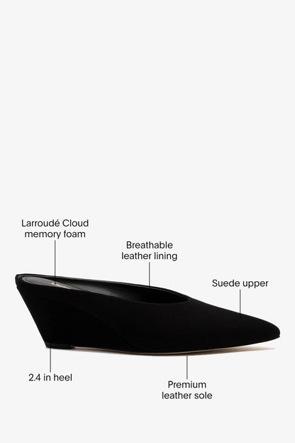 Loulou Mule Black Suede - Larroude