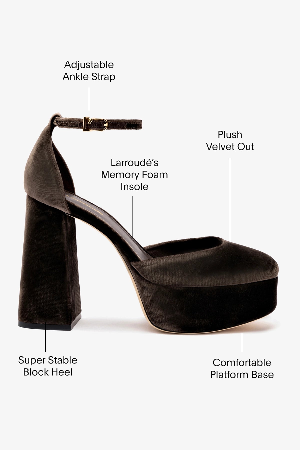 Ari Pump In Expresso Velvet - Larroude