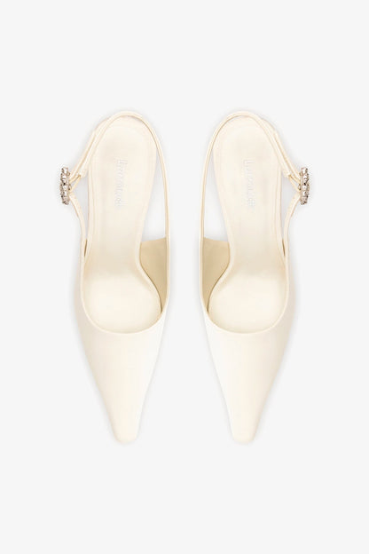 Carine Pump White Satin - Larroude