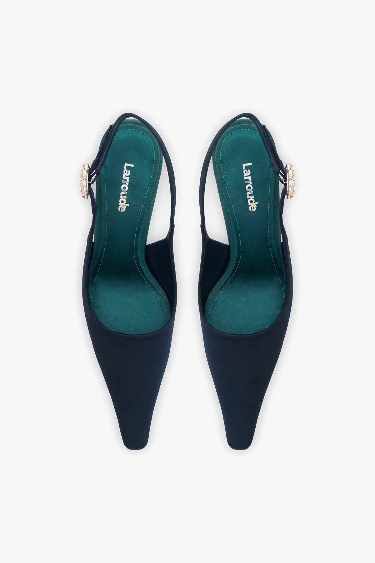 Carine Pump Ocean Satin - Larroude