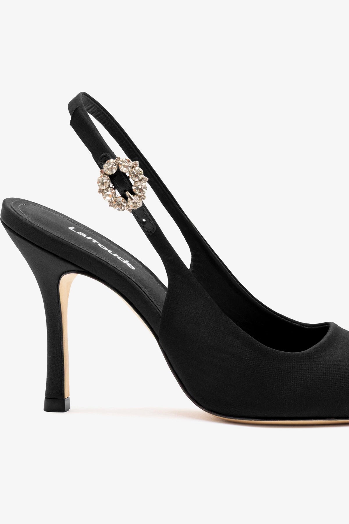 Carine Pump Black Satin - Larroude