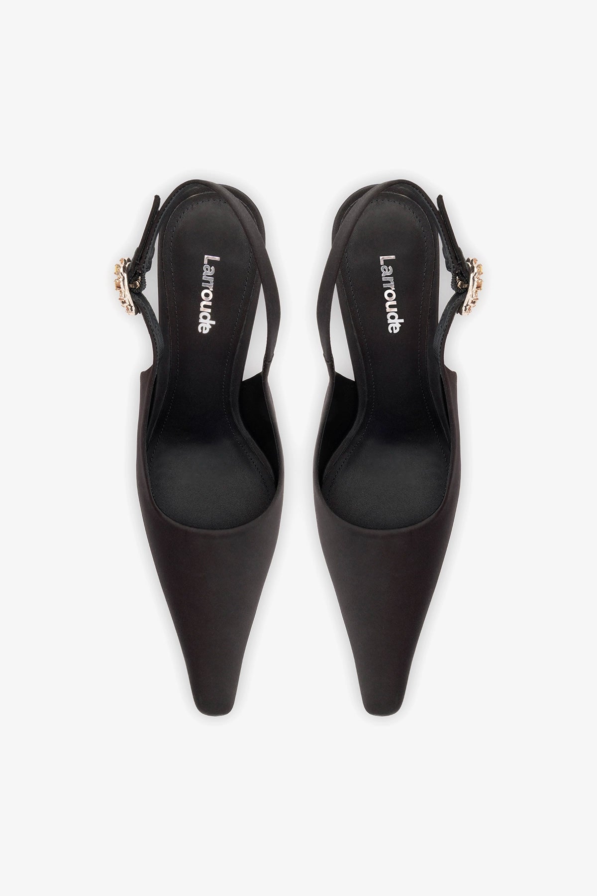 Carine Pump Black Satin - Larroude