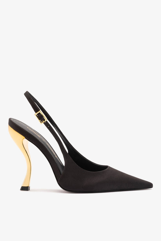 Larroudé x Nicolò B.: Grace Pump Black Satin - Larroude
