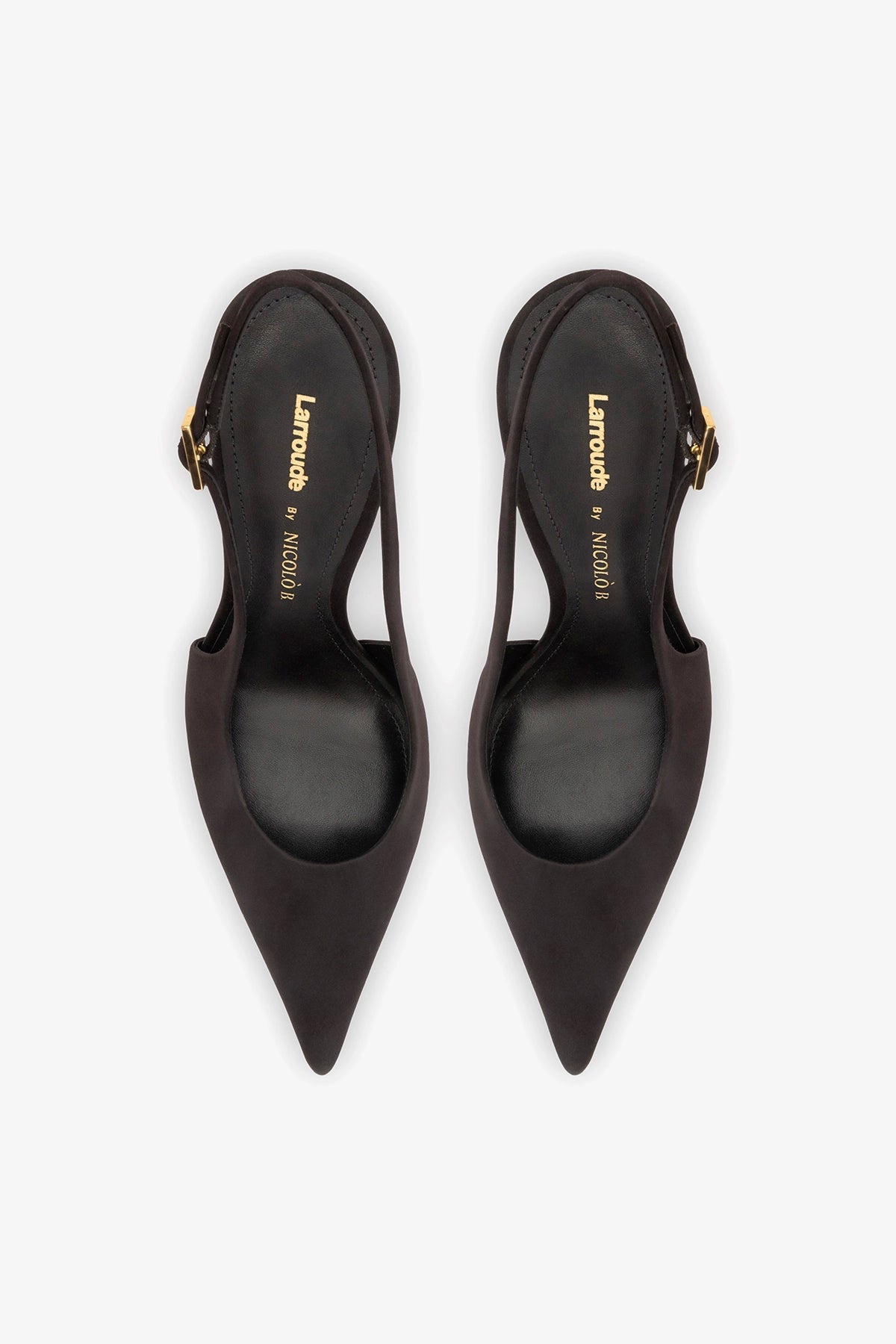 Larroudé x Nicolò B.: Grace Pump Black Satin - Larroude