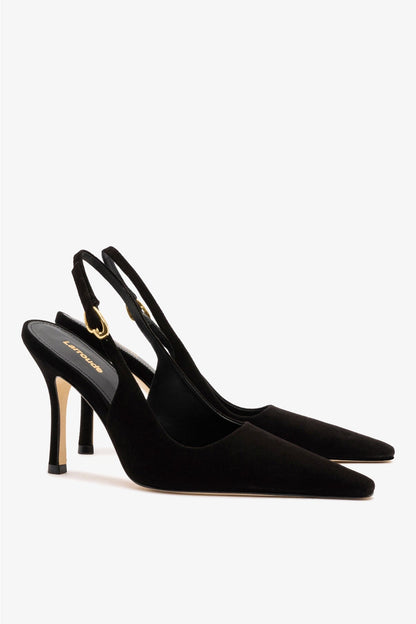 Carine Pump In Black Leather - Larroude