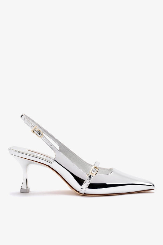 Ines Pump In Silver Specchio - Larroude