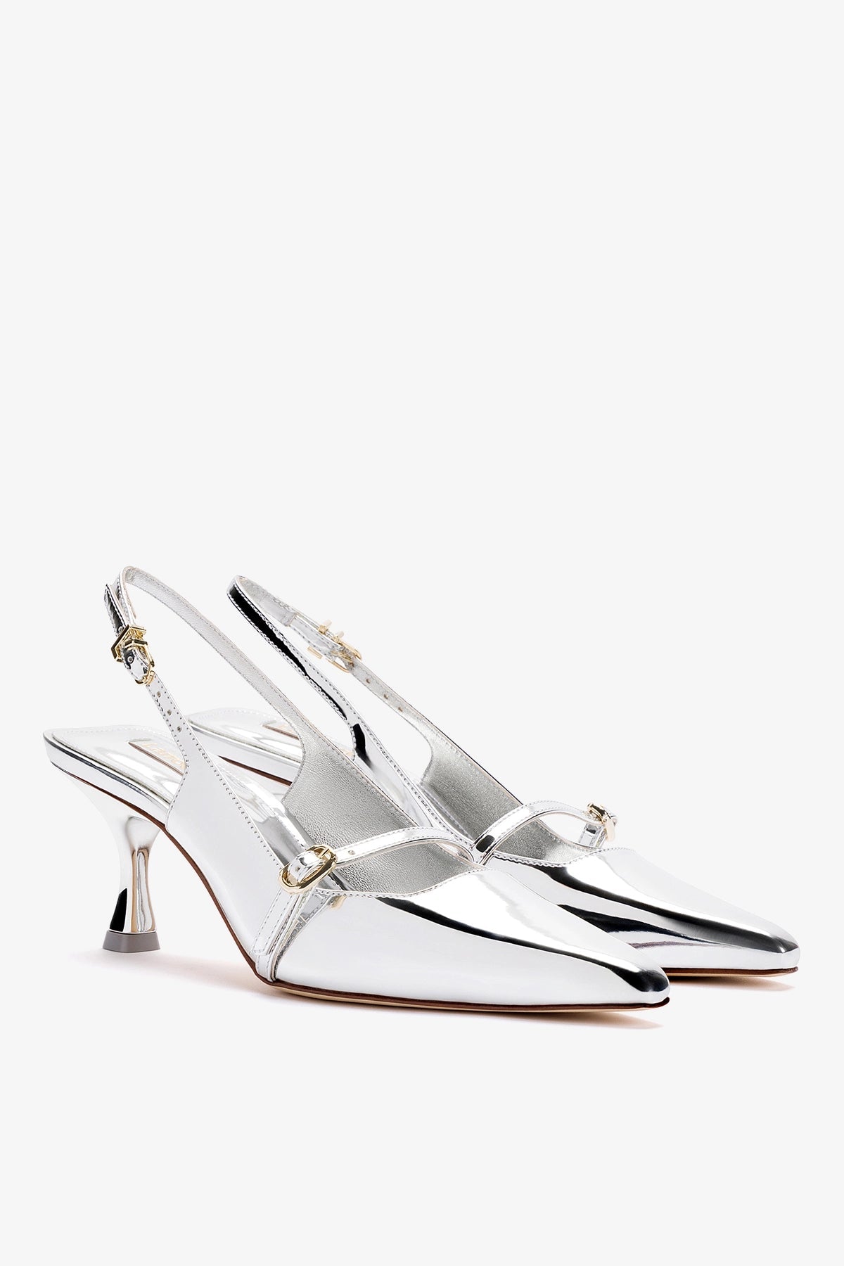 Ines Pump In Silver Specchio - Larroude