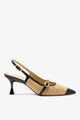 Natural Raffia and Black Leather