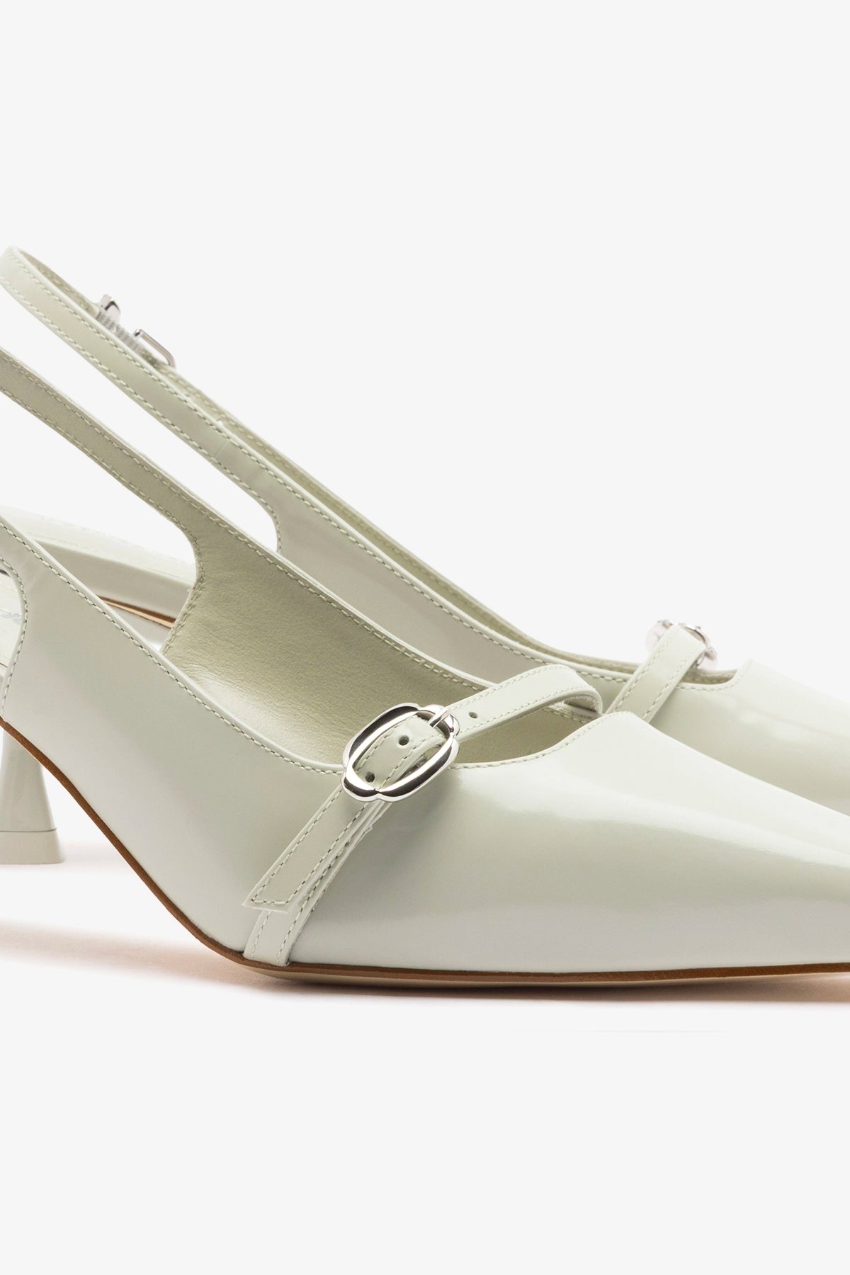 Ines Pump Gray Leather - Larroude