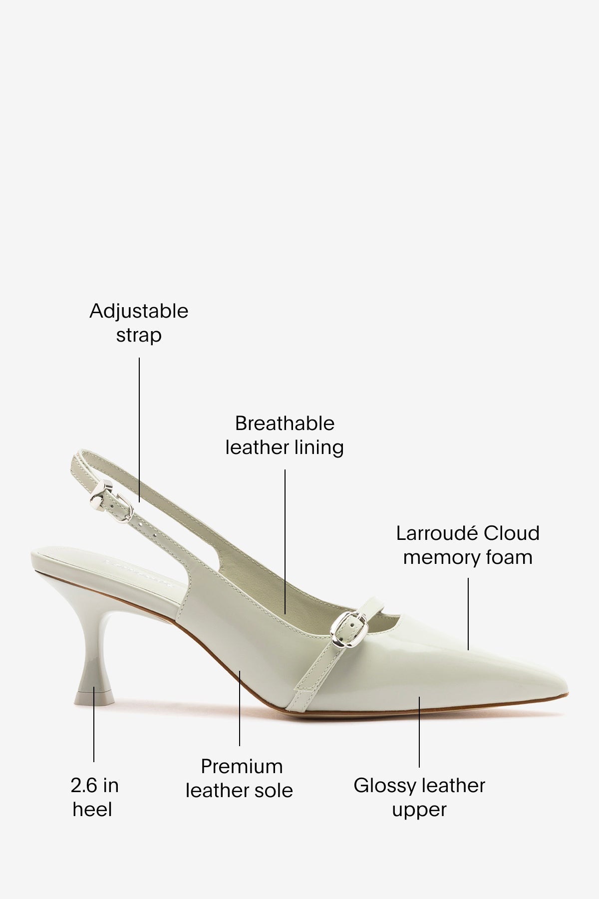 Ines Pump Gray Leather - Larroude