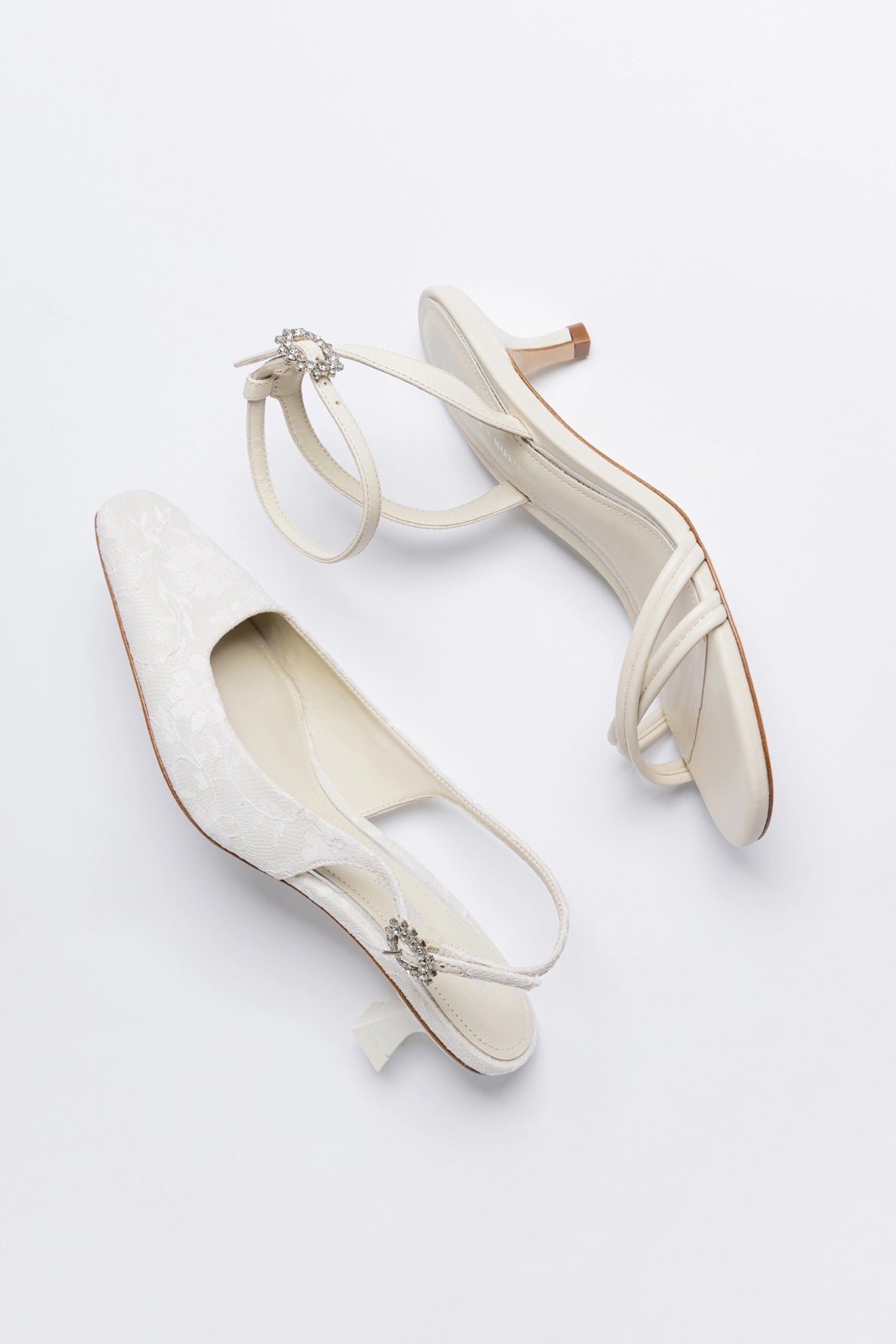 Larroudé x Markarian: Amal Pump White Lace - Larroude