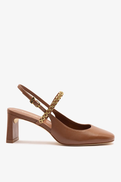 Georgina Milanina Pump In Caramel Leather - Larroude