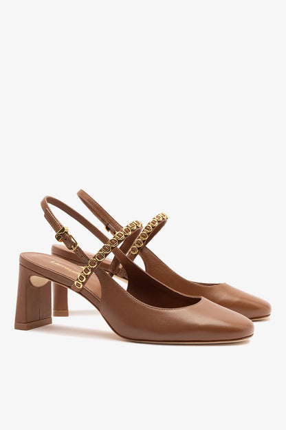 Georgina Milanina Pump In Caramel Leather - Larroude