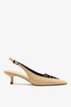Beige Raffia and Black Leather