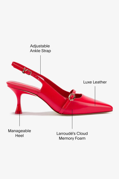 Ines Pump In Scarlet Leather - Larroude