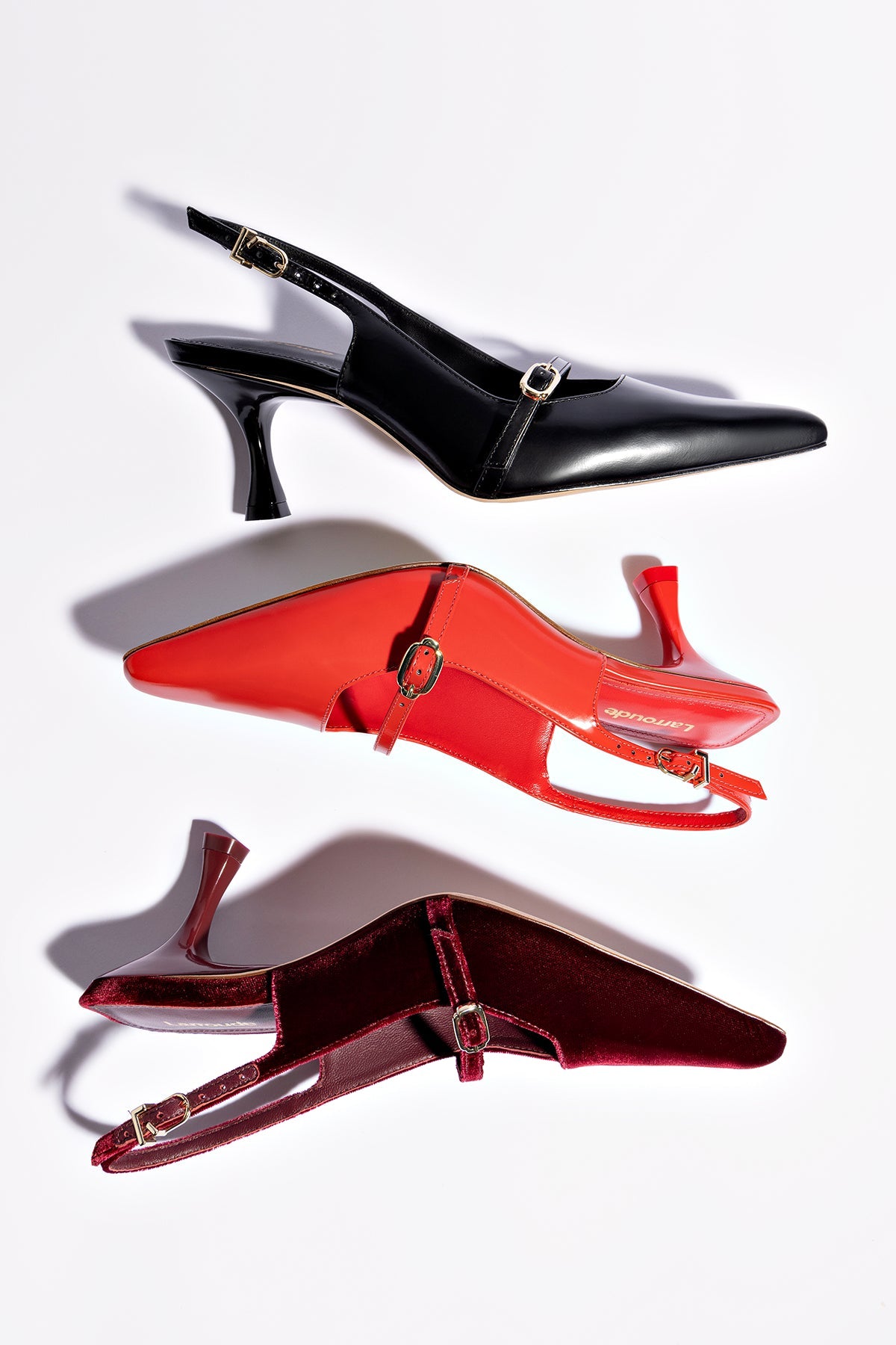 Ines Pump In Scarlet Leather - Larroude