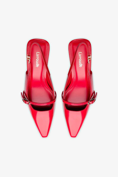 Ines Pump In Scarlet Leather - Larroude