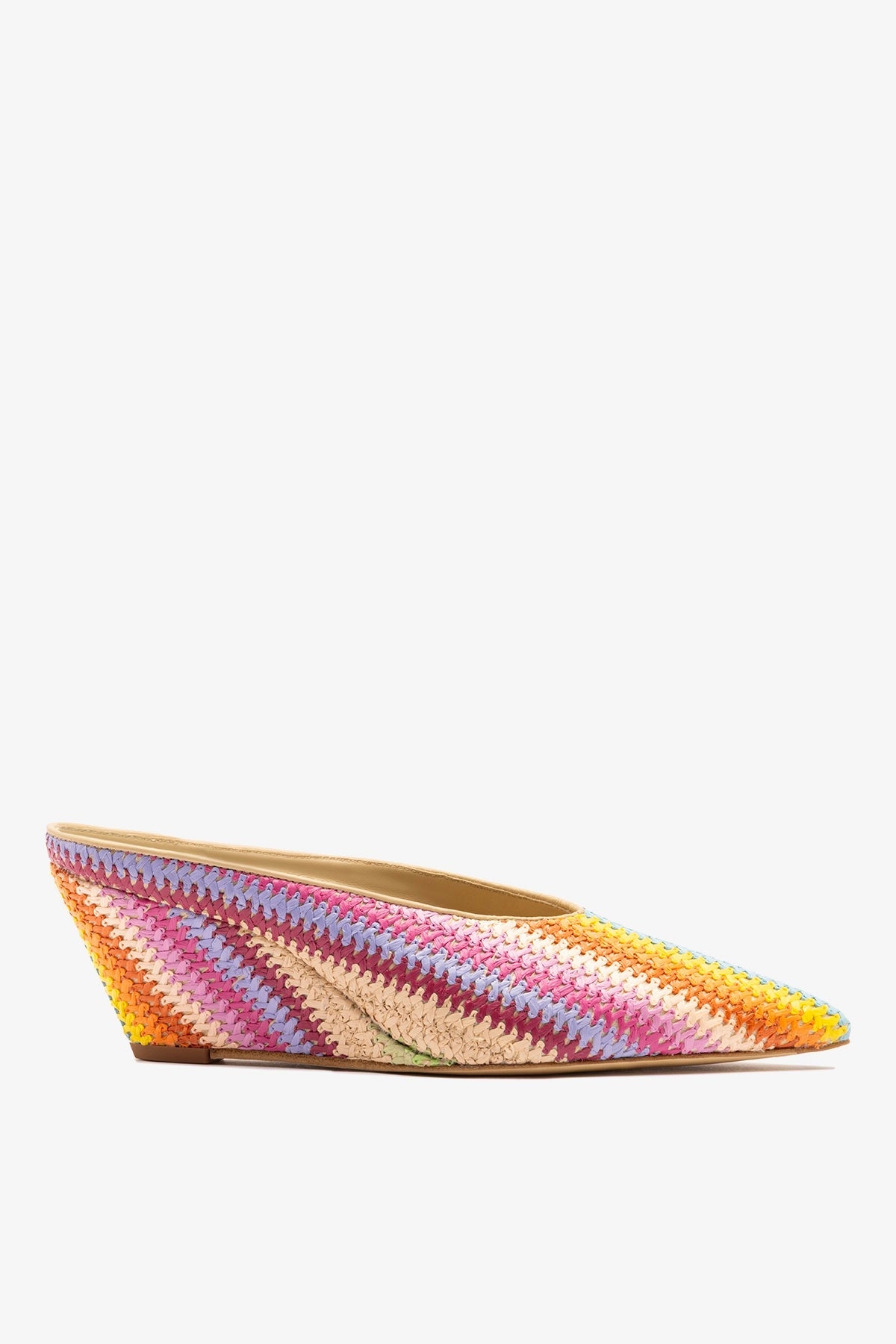 Loulou Mule Rainbow Raffia - Larroude