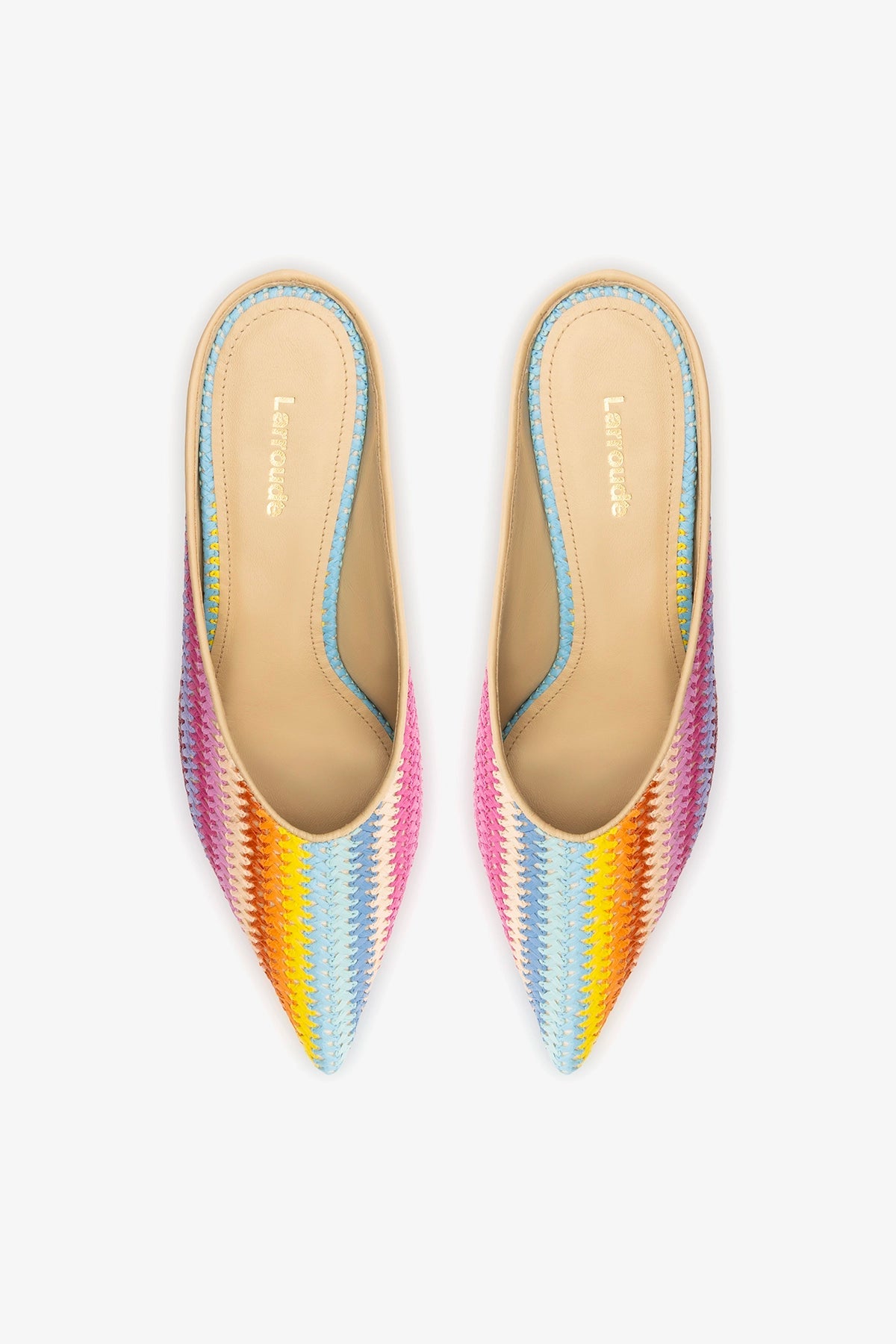 Loulou Mule Rainbow Raffia - Larroude