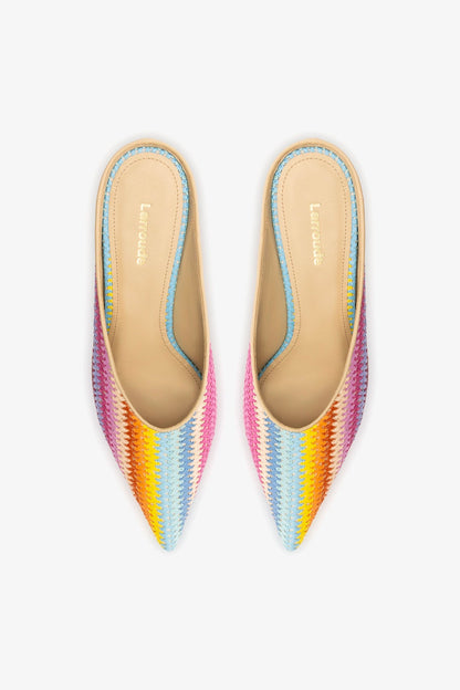 Loulou Mule Rainbow Raffia - Larroude