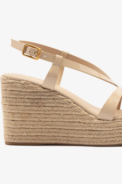 Daphne Espadrille Sandal Sand Patent Leather - Larroude