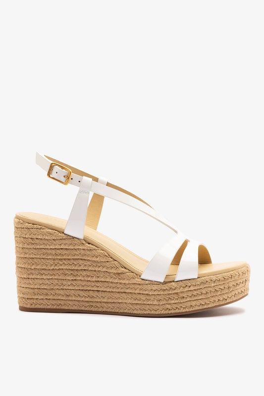 Daphne Espadrille Sandal White Patent Leather - Larroude