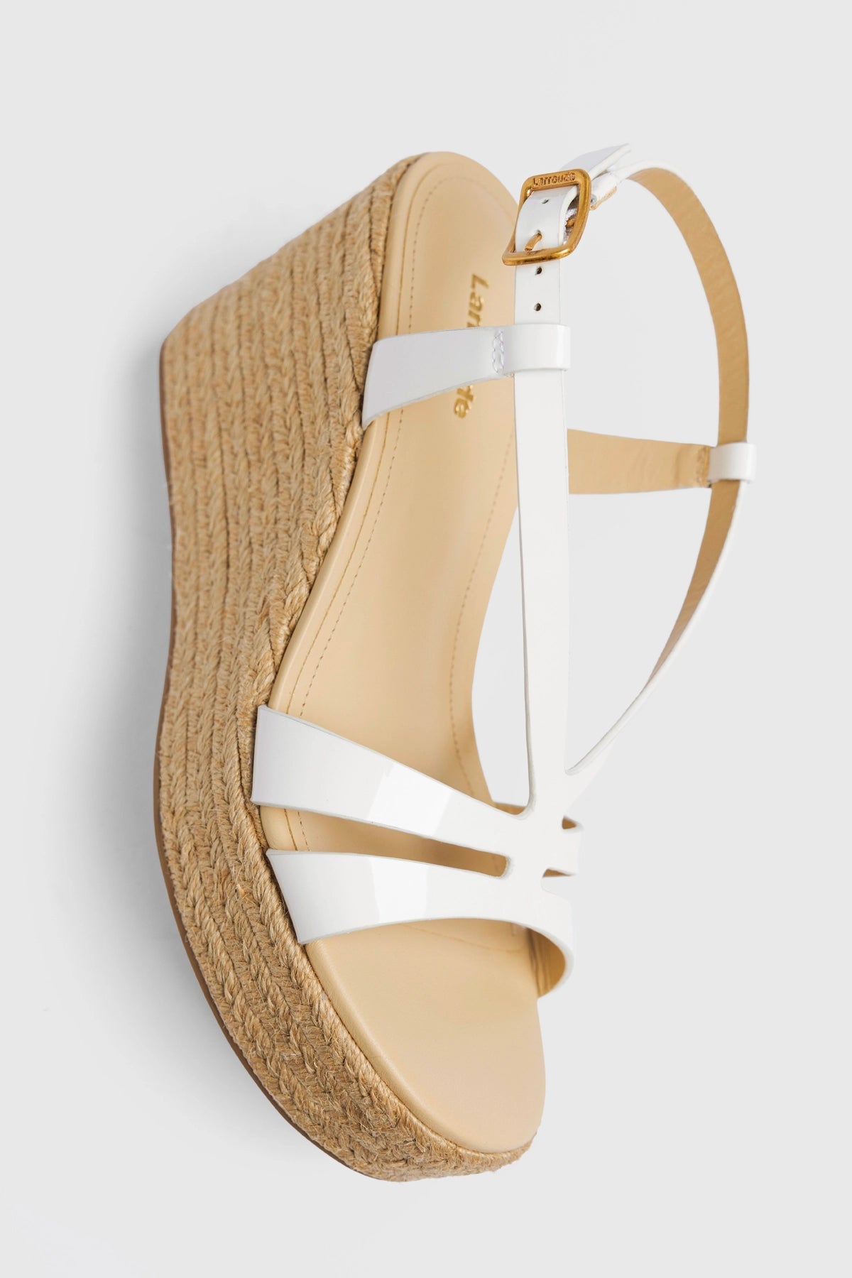 Daphne Espadrille Sandal White Patent Leather - Larroude