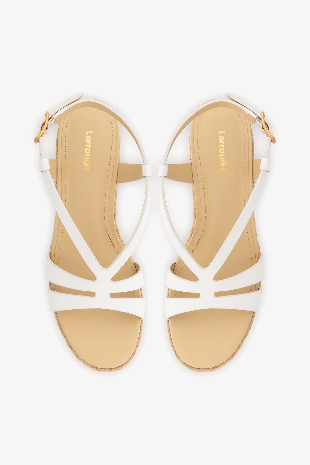 Daphne Espadrille Sandal White Patent Leather - Larroude