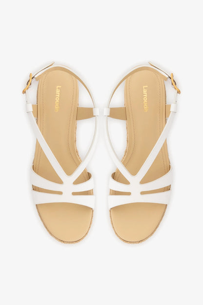 Daphne Espadrille Sandal White Patent Leather - Larroude